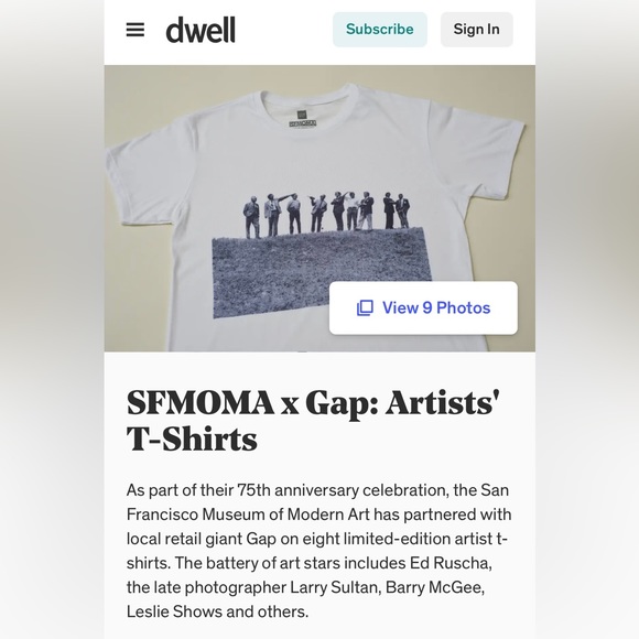 Limited Edition Gap x SFMOMA 75th Anniversary Artist Shirt 2010 XXS Larry Sultan - Picture 7 of 11